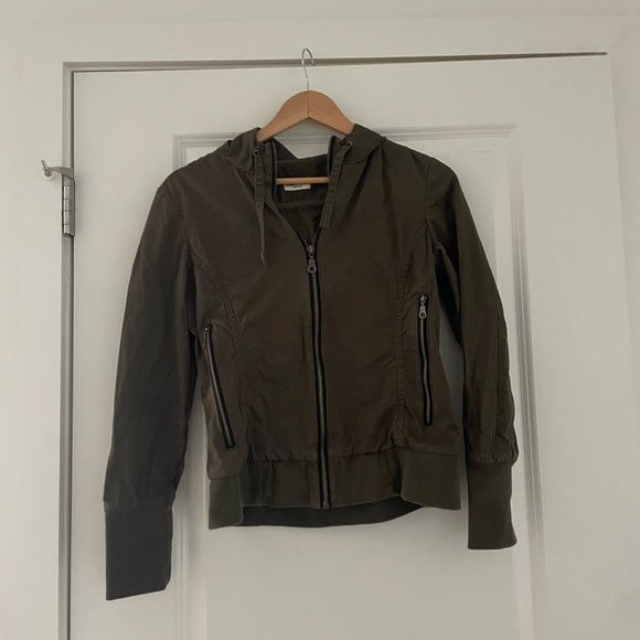 Bridge & Burn Utility Rain Bomber Hooded Jacket Olive - Picture 4 of 9